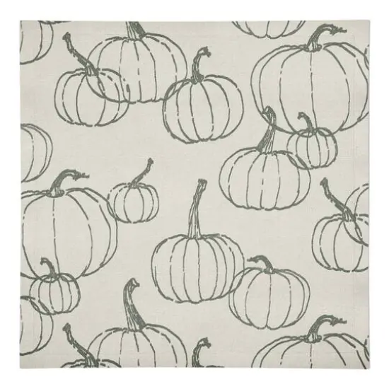 Gray Multi Pumpkin Pattern Cotton Twill Napkin {1}