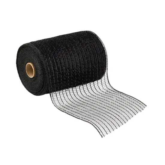 5.5" x 45ft. Mesh Wide Ribbon by Celebrate It&reg; Black {1}
