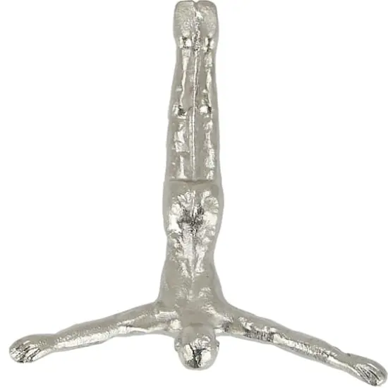 10" Aluminum Modern Figurine Wall D&eacute;cor Set Silver {5}