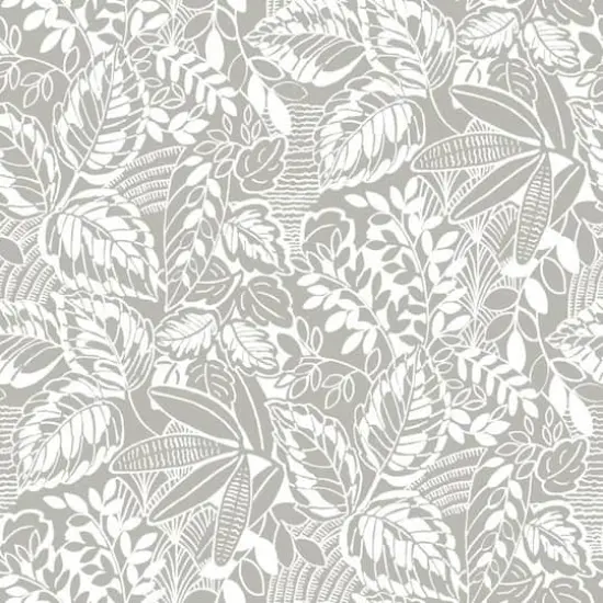 RoomMates Vintage Batik Jungle Peel & Stick Wallpaper Gray/White {1}