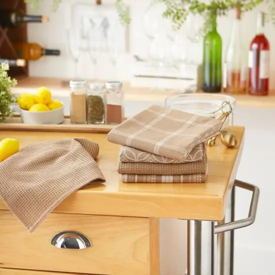DII&reg; Dish Towel & Dishcloth Set Stone {4}