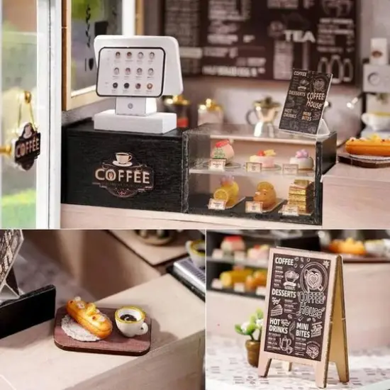 Wizardi Caf&eacute; Miniature Dollhouse Roombox Kit {6}