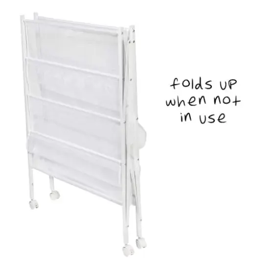 Honey Can Do White 5-Tier Rolling Clothes Drying Rack {4}