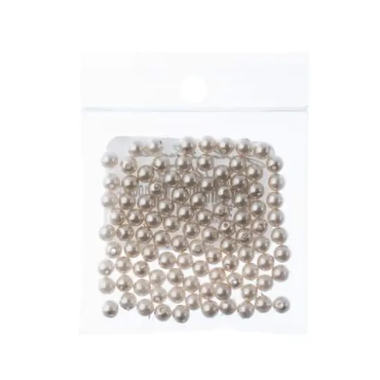 Preciosa Maxima 4mm Glass Nacre Pearls, 100ct. White {3}