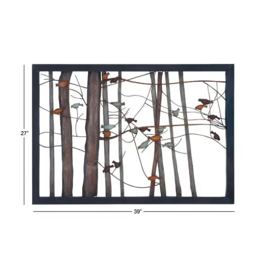 Multicolor Metal Farmhouse Birds Wall Decor {8}