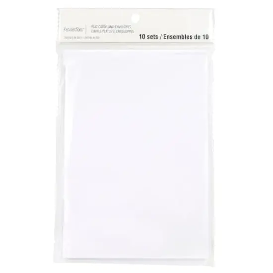 10 Sets of White Flat Cards & Envelopes by Recollections&trade;, 5" x 7" {1}