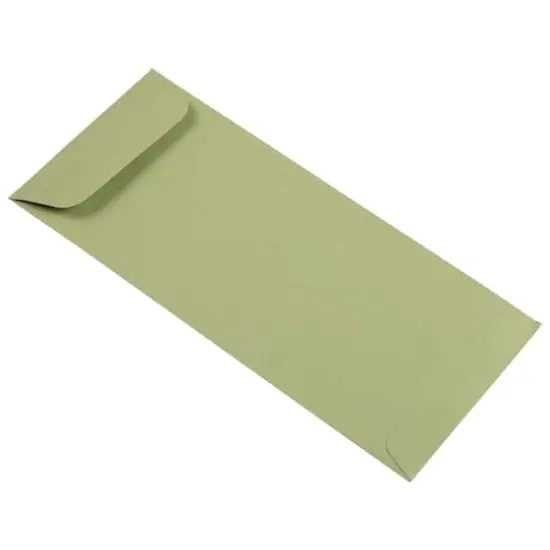JAM Paper 4.125" x 9.5" Policy Business Colored Envelopes, 50ct. Olive {5}