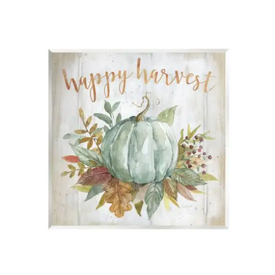 Stupell Industries Happy Harvest Seasonal Pumpkin Wall Plaque Art {1}