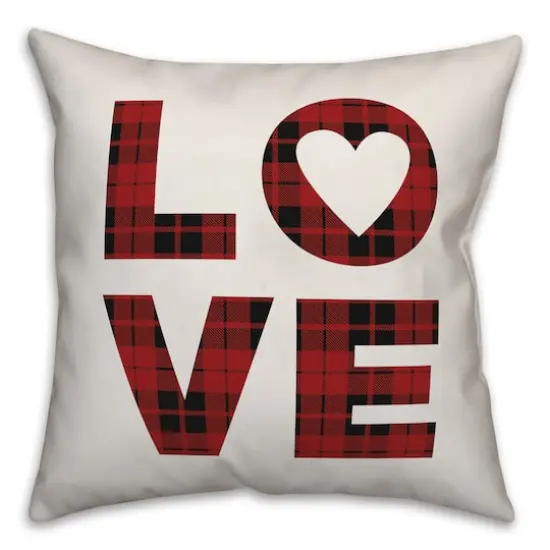 Love Plaid Throw Pillow {1}