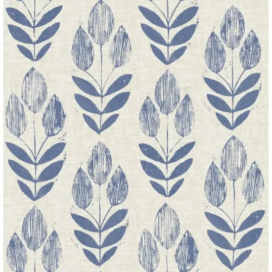 NuWallpaper Blue Folk Tulip Peel & Stick Wallpaper {1}