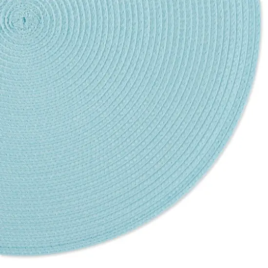 DII® Round Plastic Woven Placemats, 6ct. Robbins Egg Blue {5}
