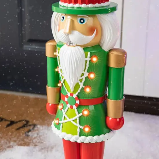 Glitzhome® 28" Pre-Lit Christmas Nutcracker Porch Décor with Timer {5}