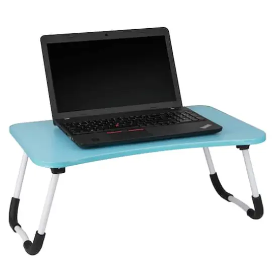 Mind Reader Freestanding Portable Foldable Lap Desk with Fold-Up Legs Blue {9}