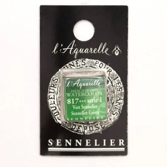 Sennelier French Artists' Watercolor Paint, Half Pan 817 Sennelier Green {1}