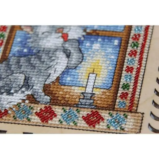 MP Studia Winter Evening Cross Stitch On Wood Kit {6}