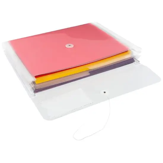 JAM Paper 12.75" x 10.5" Clear Plastic Button & String Tie Closure Envelopes, 12ct. {4}