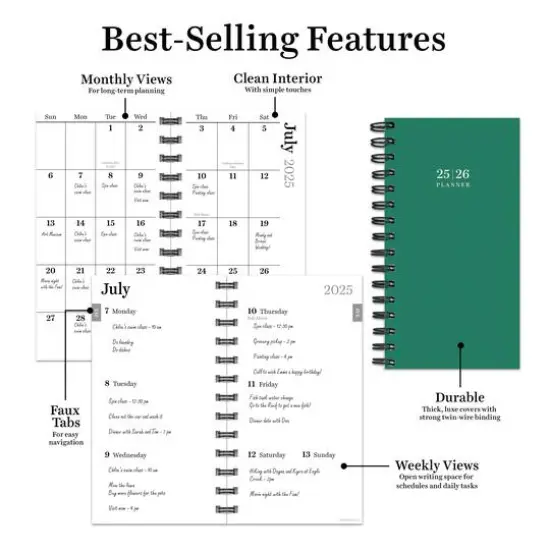 TF Publishing 2025-2026 Grass Green Small Weekly/Monthly Planner {6}