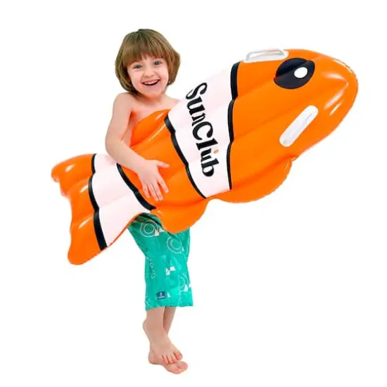 SunClub 3.25ft. Orange & White Inflatable Clown Fish Swimming Kickboard {4}