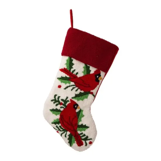 Glitzhome&reg; 21" Cardinal Hooked Stocking {1}