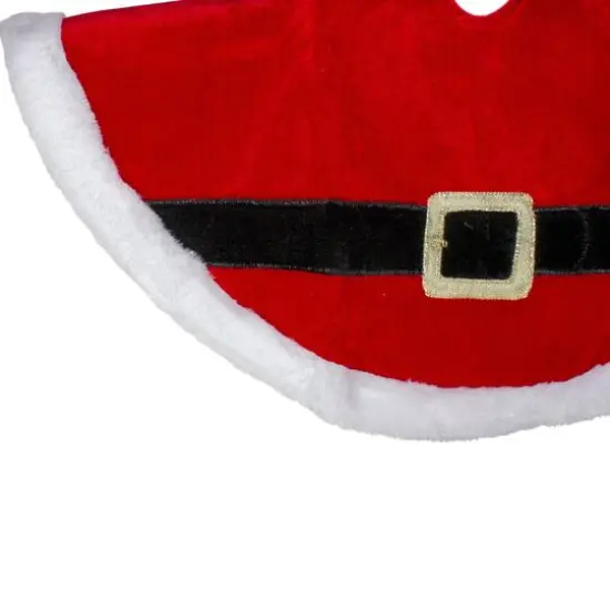 20" Red Velveteen Santa Claus Belt Buckle Mini Tree Skirt {5}