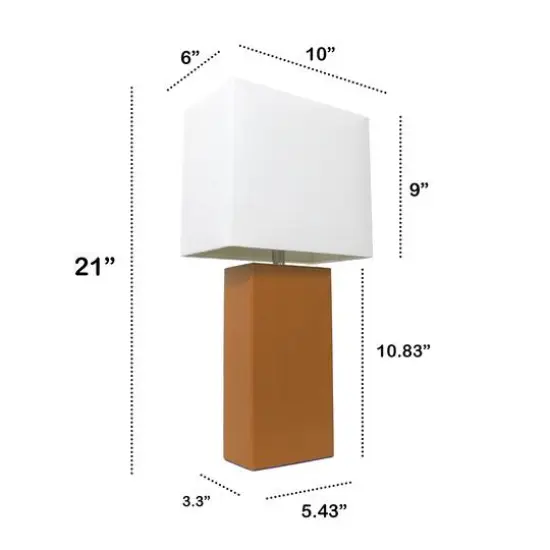 Lalia Home Lexington 21" Leather Home D&eacute;cor Table Lamp Tan {4}