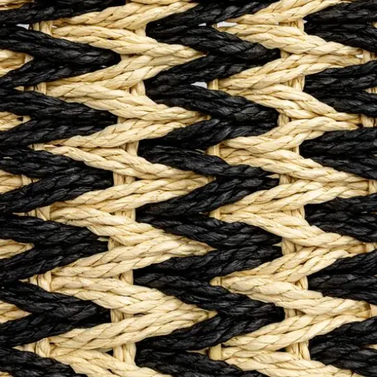 Household Essentials 16" Black & Natural Zigzag Woven Paper Rope Basket {4}