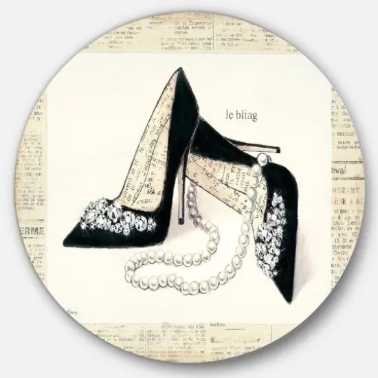 Designart - Chic Galm Closet I - Glam Metal Circle Wall Art {2}