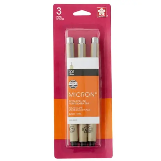 Pigma&reg; Micron&trade; Fine Line Black Pens, 3ct. {1}