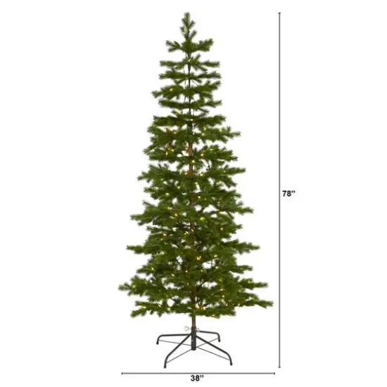 6.5ft. Pre-Lit Big Sky Spruce Artificial Christmas Tree with Clear Warm Multifunction LED Lights {3}