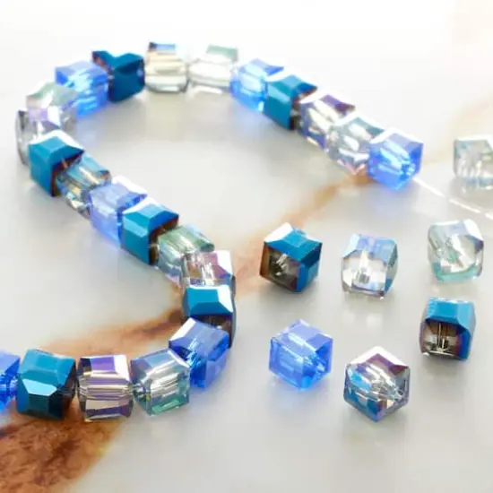 Multicolor Glass Cube Beads, 5mm by Bead Landing&trade; {3}