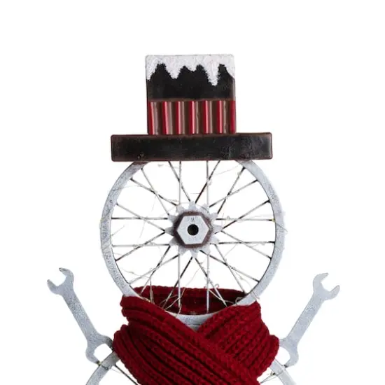 Glitzhome&reg; 34" Lighted LED Metal Snowman Porch D&eacute;cor {8}