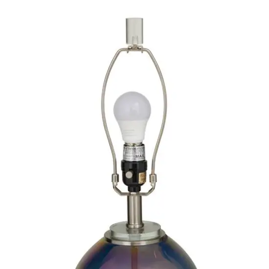 Blue Glass Table Lamp Set of 2 14", 23" {6}