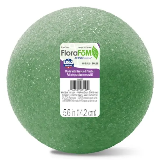 FloraCraft&reg; FloraFōM 6" Green Foam Ball {3}