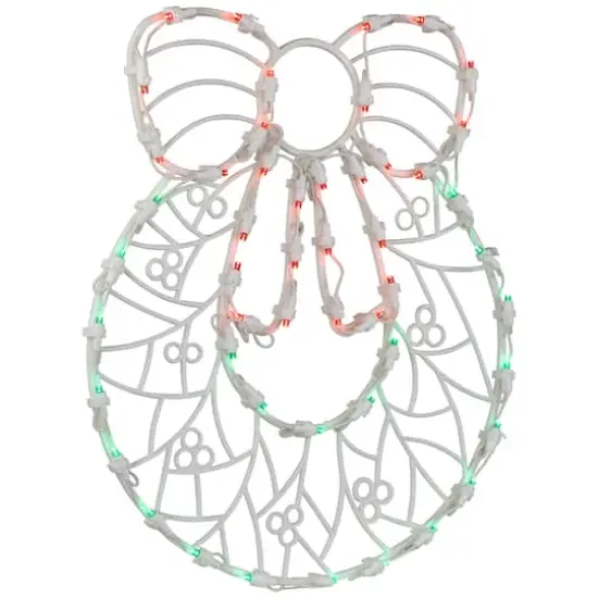 16" White & Clear LED Lighted Wreath Christmas Window Silhouette Decoration {5}