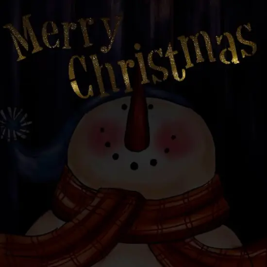 LED Lighted "Merry Christmas" Snowman Christmas Canvas Wall Art {4}