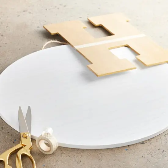 18" Whitewashed Round Plaque by Make Market&reg; {3}