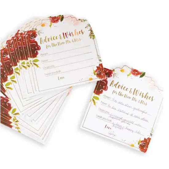 Kate Aspen&reg; Burgundy Blush Wedding Advice Cards, 50ct. {1}