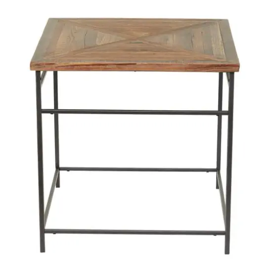 Brown Wood Rustic Accent Table 24" x 24" x 24" {1}