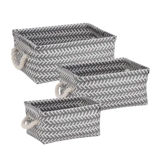 Honey Can Do Zig Zag Basket Set, 3ct. Dark Gray {4}