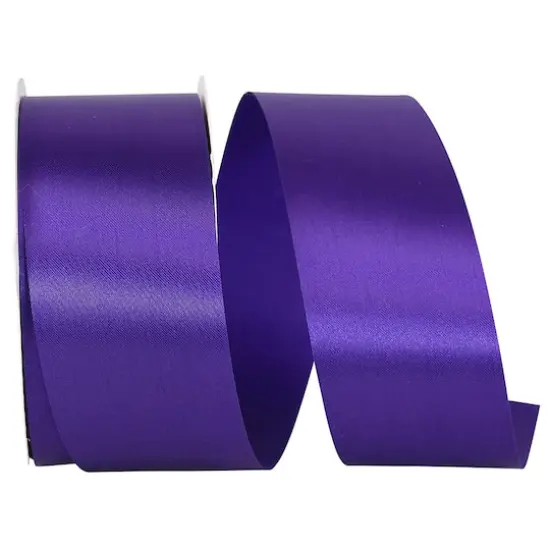 JAM Paper 1.875" x 50yd. Single Face Satin Allure Ribbon Regal Purple {1}