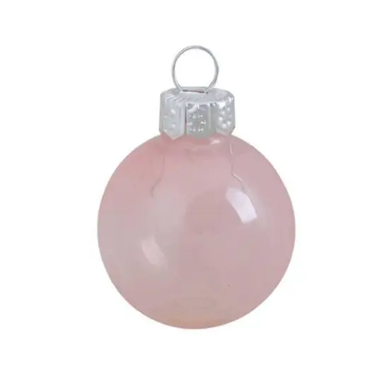 Whitehurst 40 Pack 1.25" Transparent Glass Ball Ornaments Pale Pink {1}