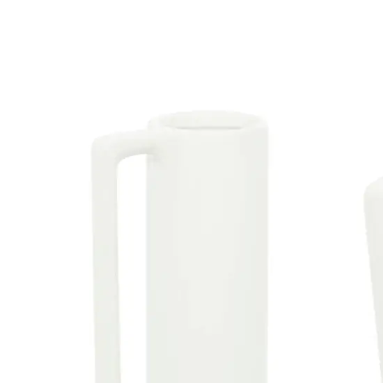 CosmoLiving by Cosmopolitan Set of 3 White Ceramic Modern Vase, 17", 16", 16" {8}