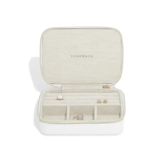 Lilarie & Co. Travel Jewelry Box White {3}