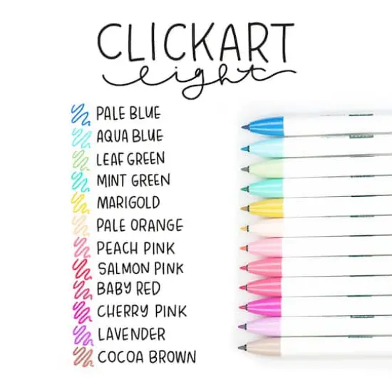 Zebra ClickArt Light Colors Retractable Marker Pen Set {3}
