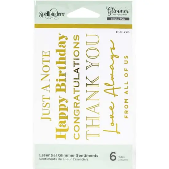 Spellbinders&reg; Essential Sentiments Glimmer Hot Foil Plate {1}