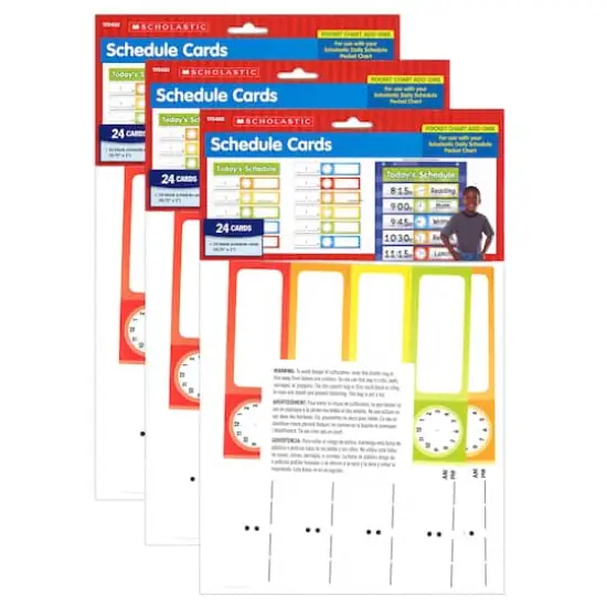 Scholastic&reg; Schedule Cards Pocket Chart Add-Ons, 3 Packs of 24 {1}