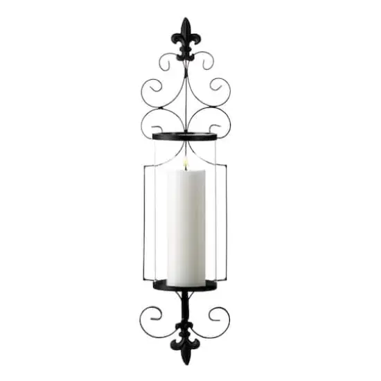 27" Fleur-De-Lis Candle Wall Sconce {3}