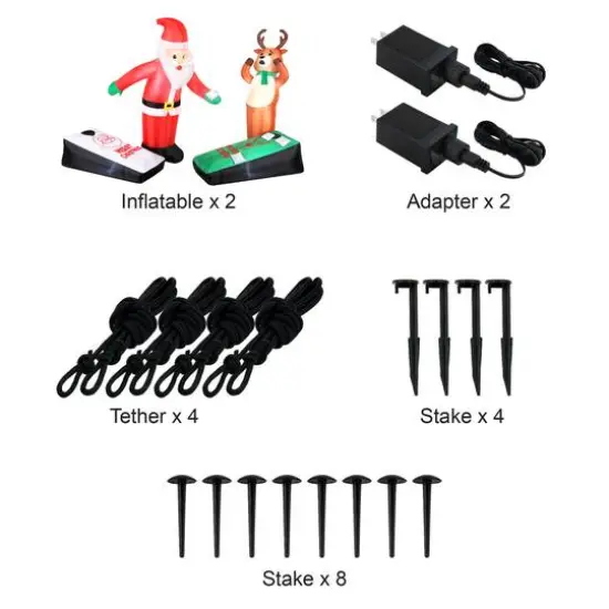 Airflowz Inflatable Santa & Reindeer Playing Cornhole {11}