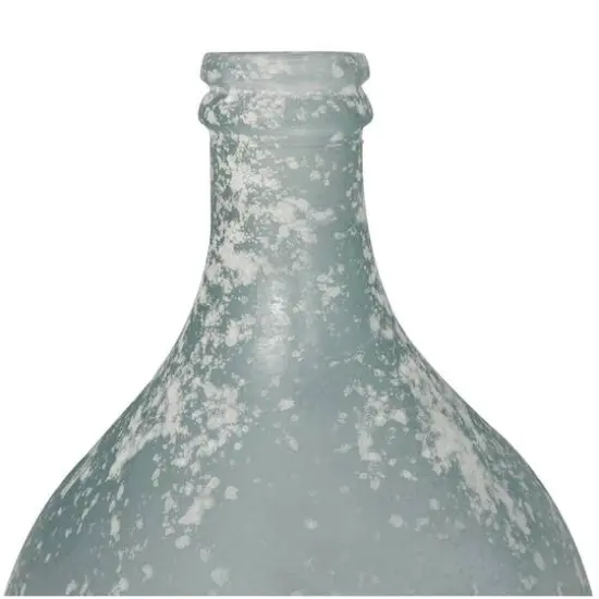 17" Clear Frosted Spanish Glass Bottle Vase {8}