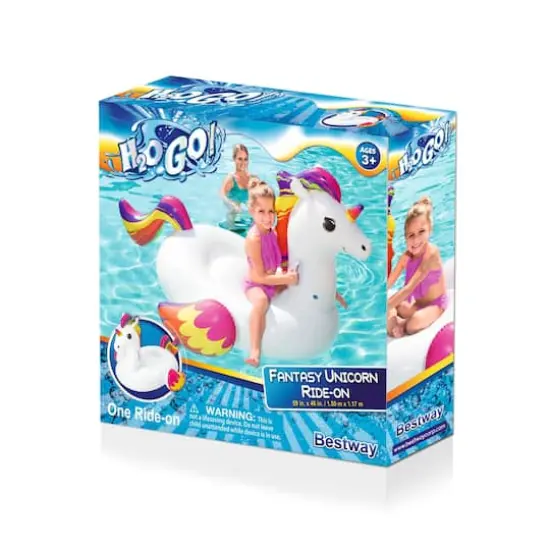 Bestway H2OGO! PVC Fantasy Unicorn Kids Ride-On Pool Float {4}